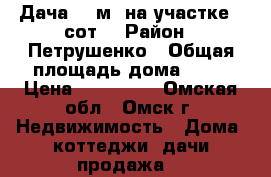 Дача 40 м² на участке 6 сот. › Район ­ Петрушенко › Общая площадь дома ­ 40 › Цена ­ 200 000 - Омская обл., Омск г. Недвижимость » Дома, коттеджи, дачи продажа   